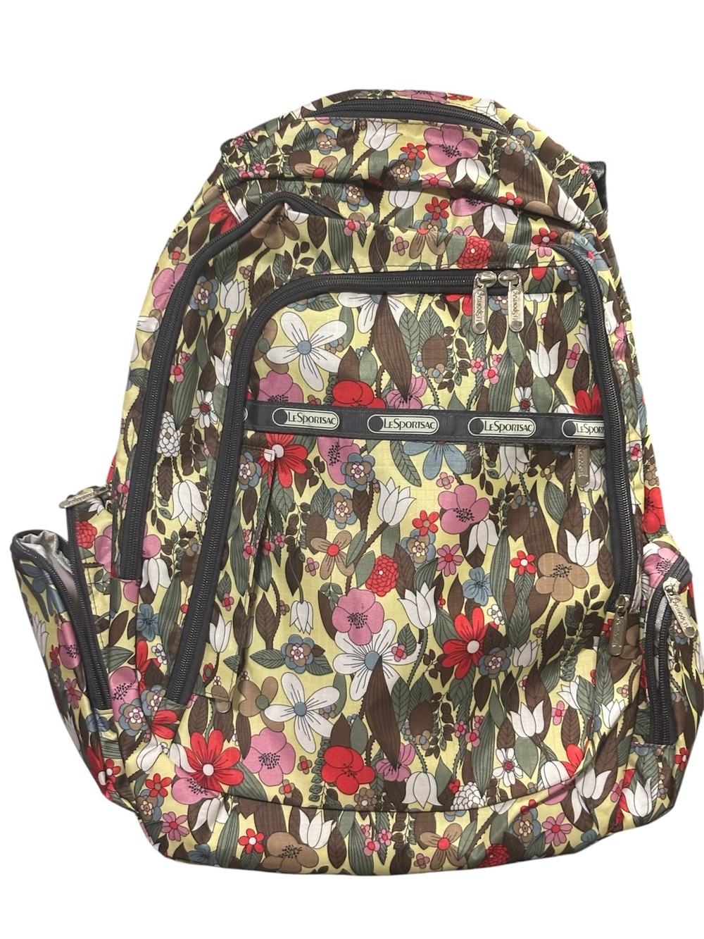 Lesportsac Floral Backpack in Yellow, Red, Pink, Brown